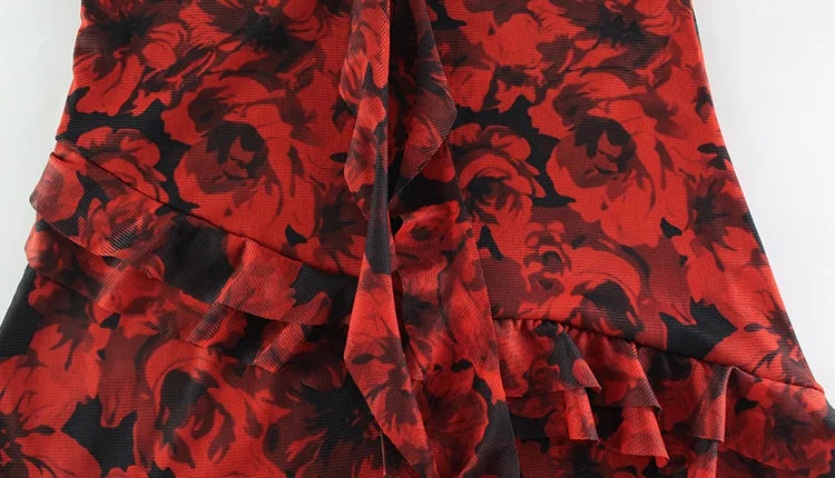 Strapless Sleeveless Slim Sheath Dress With Bold Print