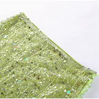 Beaded Sequin Two Piece Set Sleeveless Backless Crop Top And Mini Skirt Glam Outfit