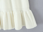 Y2K Women Roll Down Rib Knitted Hem Ruched Pleated Mini Skirt Elastic Waist Hips A-line Skirt