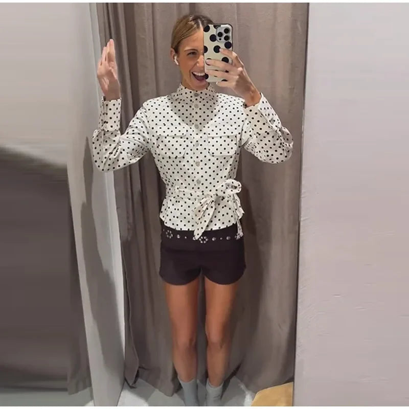 Capri Set With Lace Up Stand Collar Jacket And High Waist Pencil Pants Two Piece Outfit