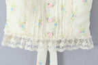 Sweet Floral Print Chic Lace Short Blouses Vintage Square Collar Puff Sleeve Slim Shirt