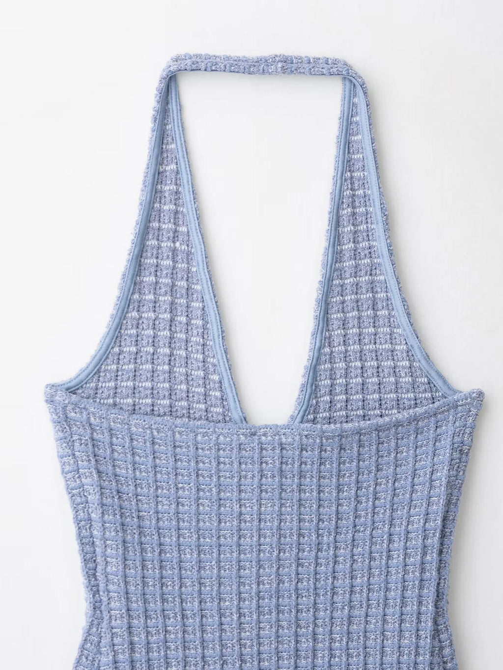 Halter V Neck Backless Knit Mini Dress For Women Figure Flattering Fit
