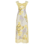 Elegant Backless Halter Dress With Lace And Floral Print High Waist Irregular Split