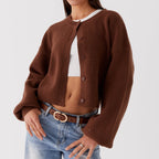 Cozy Loose Cardigan For Women With Open Stitch Knitwear