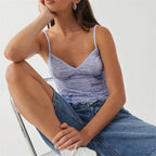 Tie Dye Butterfly Print Spaghetti Strap Cami Top Sleeveless