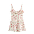 Sweet Floral Waist Slim Fit Suspender Playful Chic Mini