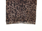 Vintage Leopard Print Mesh Long Skirt With Empire Waist Flowy Tulle
