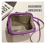 Luxe Faux Suede Frame Shoulder Bag With PU Accent Elegant Crossbody