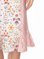 Romantic Patchwork Floral Mermaid Skirt For Women Knee Length Fashion Bottoms