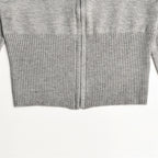Ribbed Knit Two Piece Tracksuit Set With Hooded Crop Top And Elastic Zippered Pants