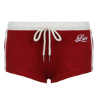 Embroidery Letter Contrast Set With Backless Camisole Top And Drawstring Elastic Shorts