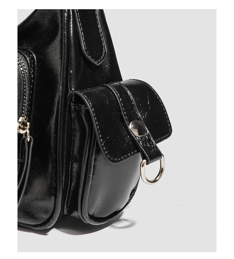 Urban Minimalist Women's Shoulder Bag in PU Leather With Zipper
