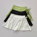 Versatile Athletic Skirt With Built In Shorts Quick Dry Fabric Side Split