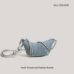 Denim Blue Crossbody Bag For Women With Harajuku Street Flair And Modern High Street Style
