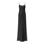 French Real Silk Elegant Women Spaghetti Strap Solid Nightgown