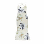 Apricot Backless Bandage Maxi Dress With Spaghetti Straps