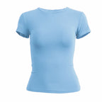 Slim Fit Knit Tee With O Neck