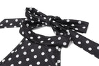Elegant Off Shoulder Polka Dot Mini Dress Sleeveless Backless High Waist