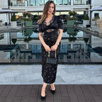 Sexy Hollow Lace High Waist Dress