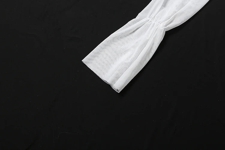 Sheer 2-Piece Turtleneck Crop Top & Skirt Set