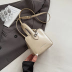Mini Box PU Leather Crossbody Bag With Short Handle Phone Friendly Compact