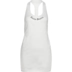 Backless Halter Dress With Letter Print Clubwear