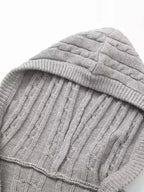Sexy Vintage Hooded Knitted Long Sleeve Set