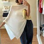 Off Shoulder Knit See Through Lightweight Pullover