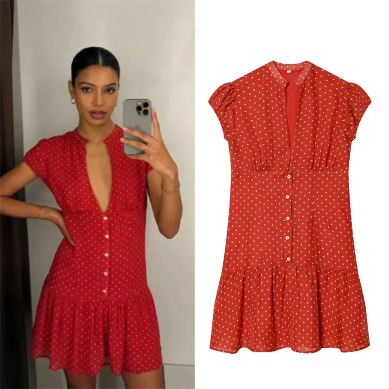 Polka Dot Spring Mini Dress