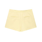 Buttoned Waistcoat Two Piece Shorts Set With Mid-Waist Pockets