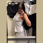 Halter Top And Shorts Set With Backless