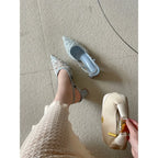 Elegant Pointed Toe Slingback Pumps In Breathable Mesh