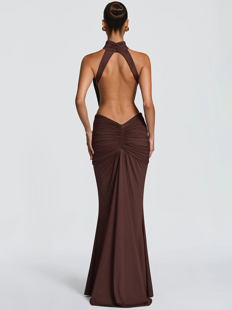 Backless Sleeveless Maxi Dress Elegant Bodycon