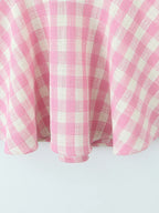 Sweet Plaid Sleeveless Backless Vintage Mini Dress With Halter Neck Slim