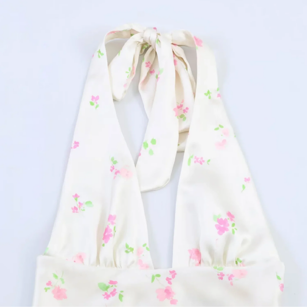 Airy Neck Collar Flowy A Line Dress With Printed Waist For Summer Elegance Light Dress
