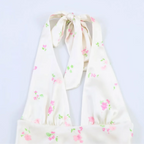Airy Neck Collar Flowy A Line Dress With Printed Waist For Summer Elegance Light Dress