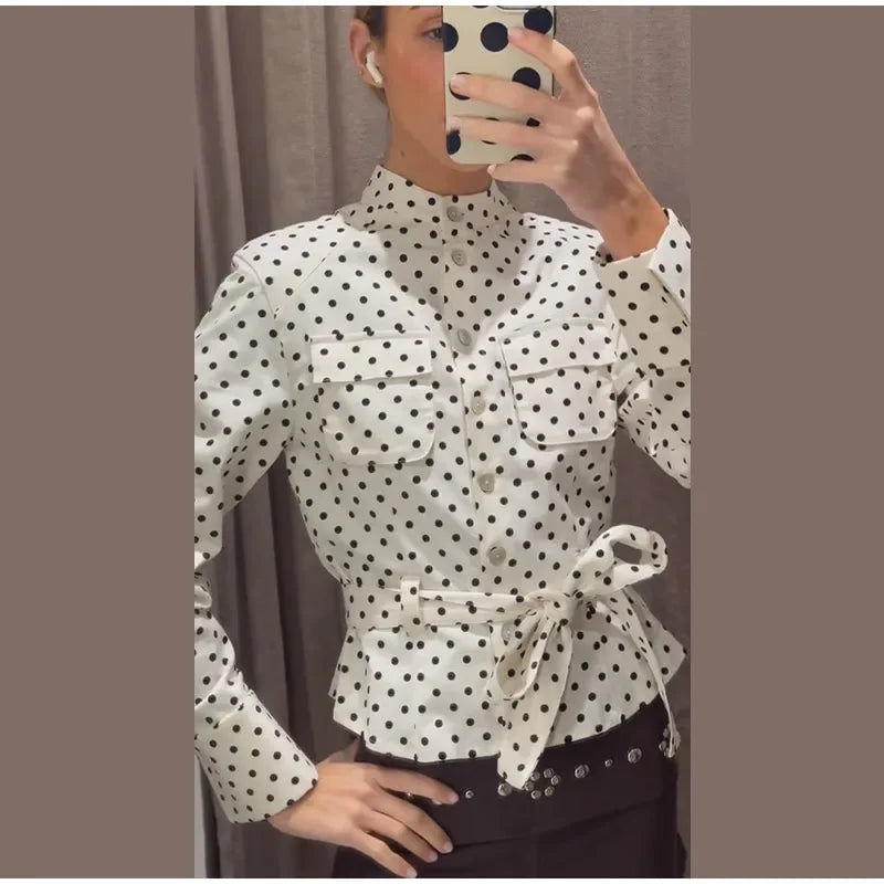 Capri Set With Lace Up Stand Collar Jacket And High Waist Pencil Pants Two Piece Outfit