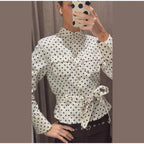 Capri Set With Lace Up Stand Collar Jacket And High Waist Pencil Pants Two Piece Outfit