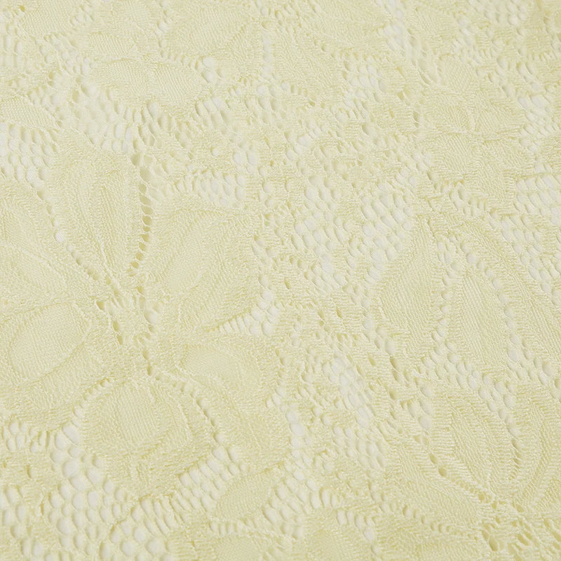 Light Yellow Lace Strapless Dress Slim Silhouette