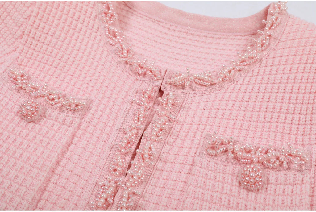 Beaded Knit A Line Dress