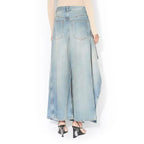 Dreamy Denim Flare Pants With Irregular Ruffles For Women High Waist Loose Fit Boho Vibe