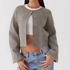 Cozy Loose Cardigan For Women With Open Stitch Knitwear