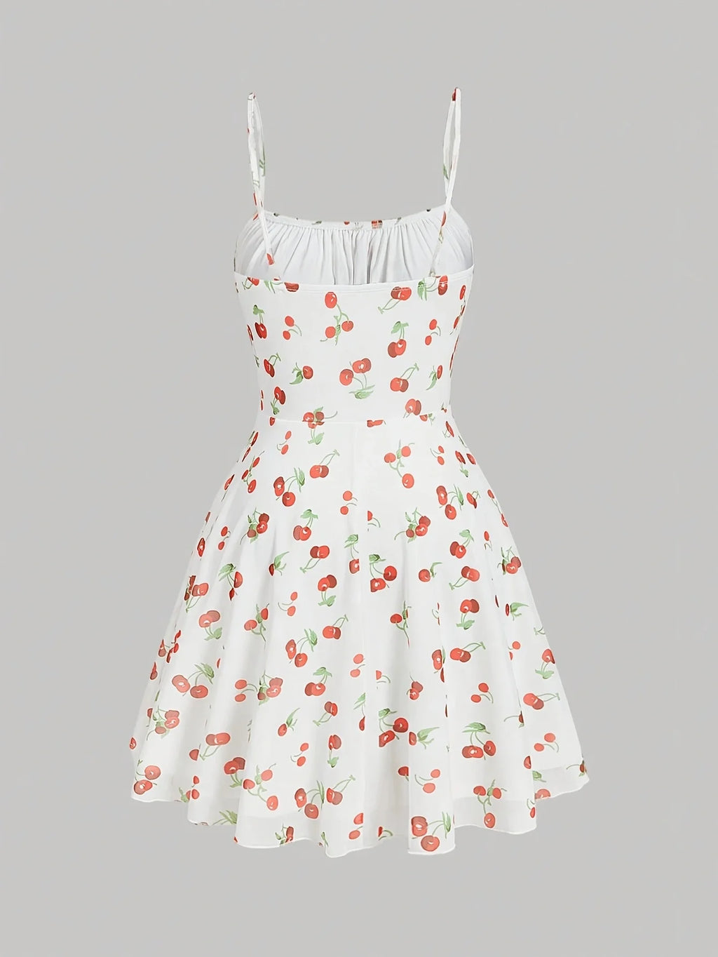 Cherry Print Vintage Summer Dress With A-Line Swing Sundress