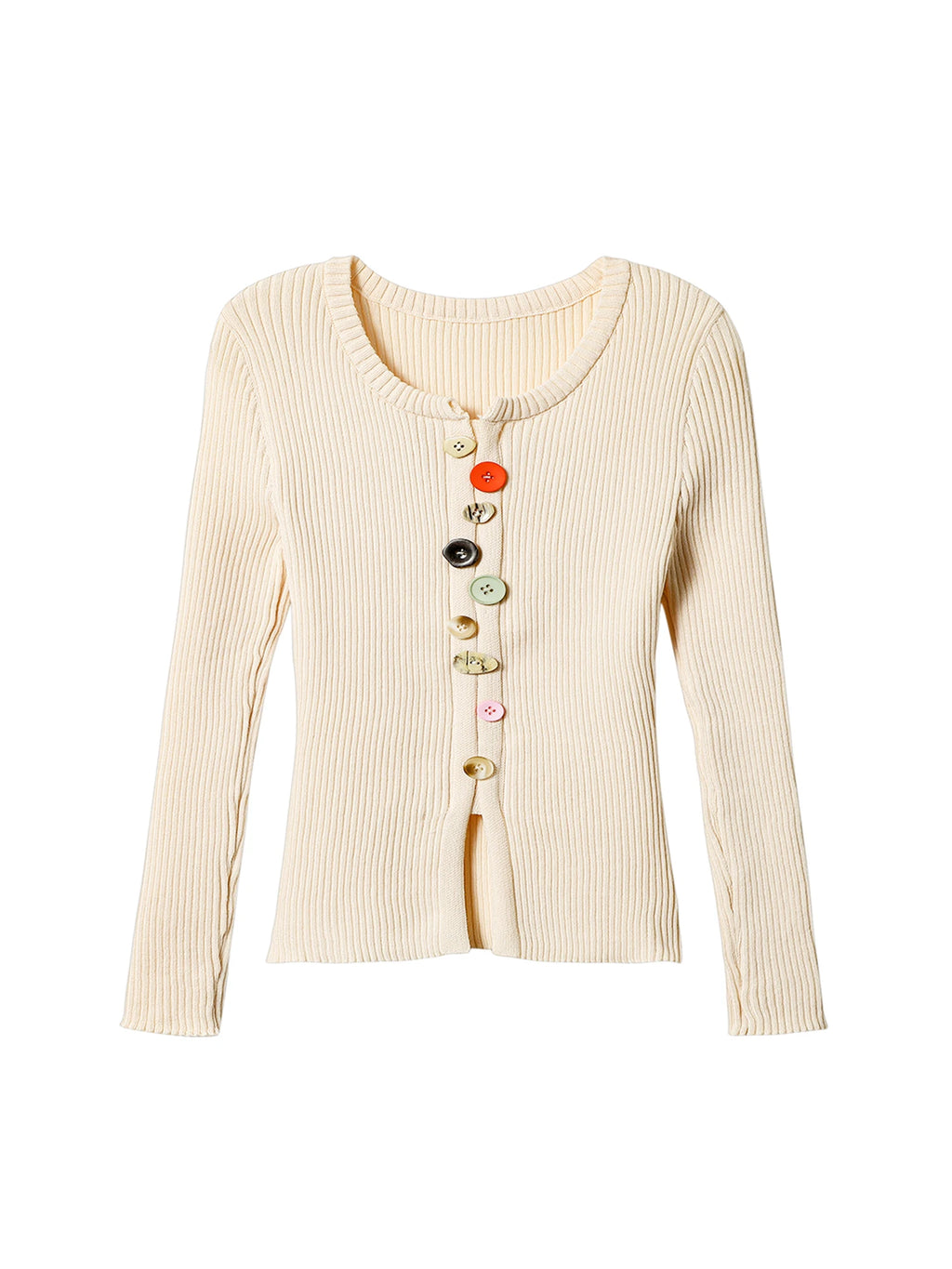 Apricot Knit Tee With Vintage Nineties Aesthetic Long Sleeve Striped Top For Cozy Layering