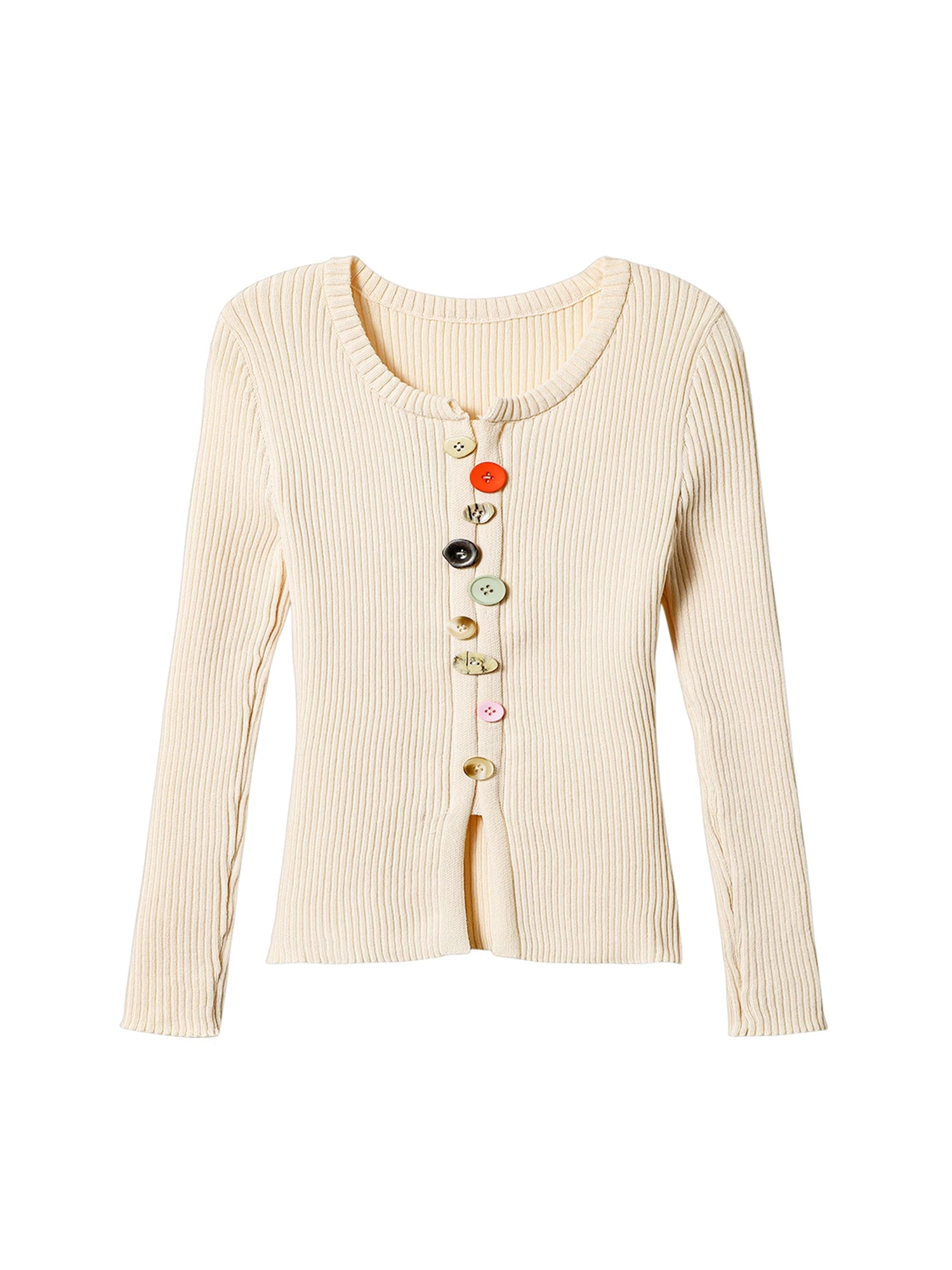 Apricot Knit Tee With Vintage Nineties Aesthetic Long Sleeve Striped Top For Cozy Layering