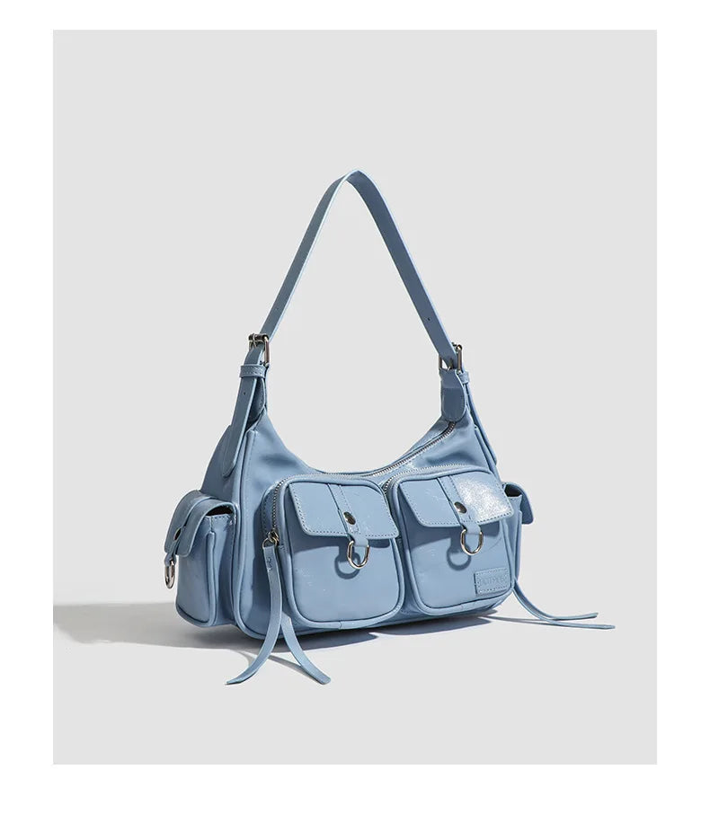 Urban Minimalist Women's Shoulder Bag in PU Leather With Zipper