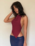 Halter Backless Irregular Slim Fit Tank Top