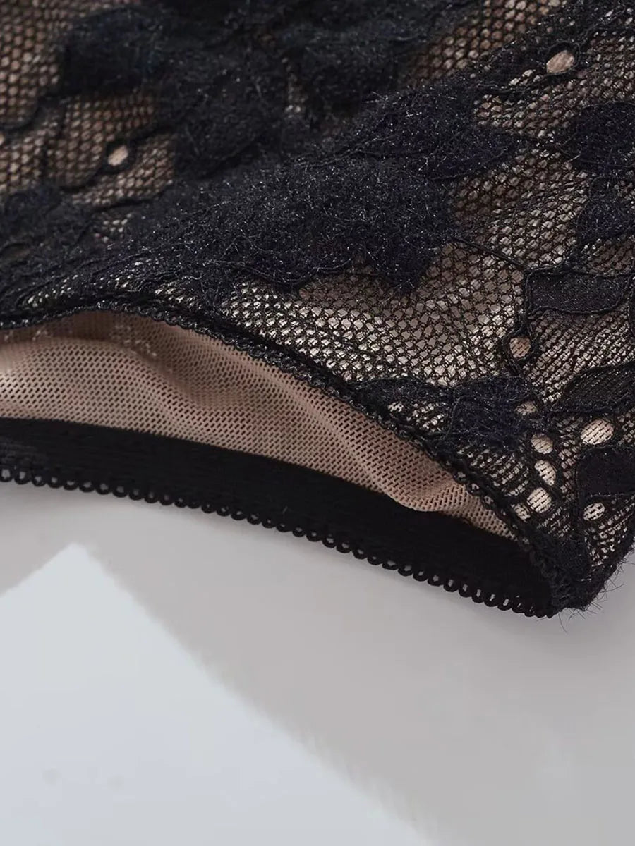 Lace Top With Built In Camisole Vest Backless
