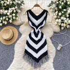 Knitted Mini Dress With Irregular Hem