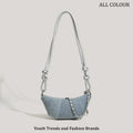 Denim Blue Crossbody Bag For Women With Harajuku Street Flair And Modern High Street Style